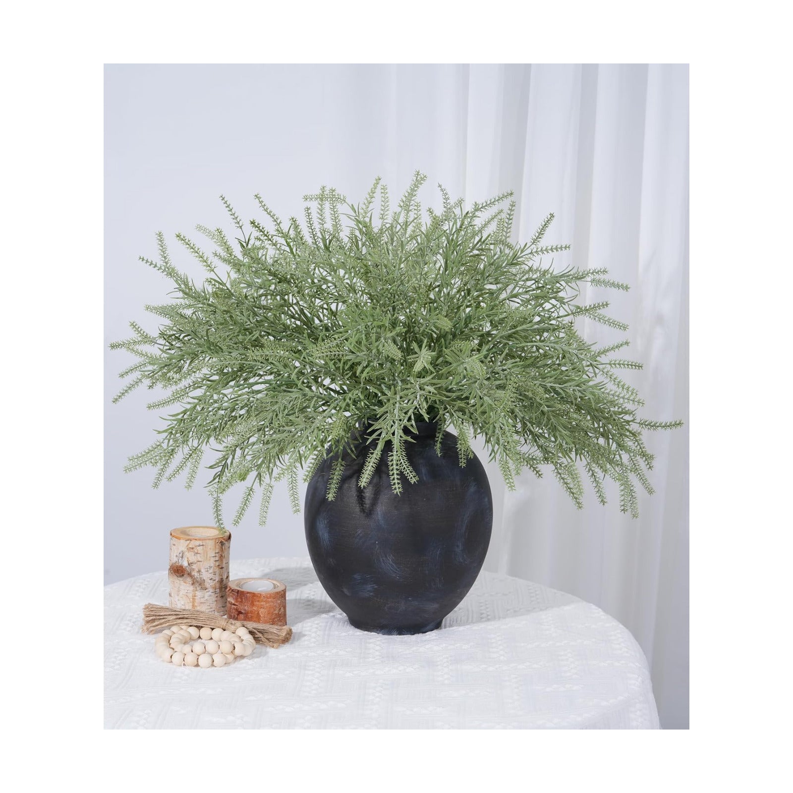 HyeFlora Artificial Outdoor Plants for Spring Summer Decoration,10PCS Fake Greenery Plants Stems Faux Rosemary Bush