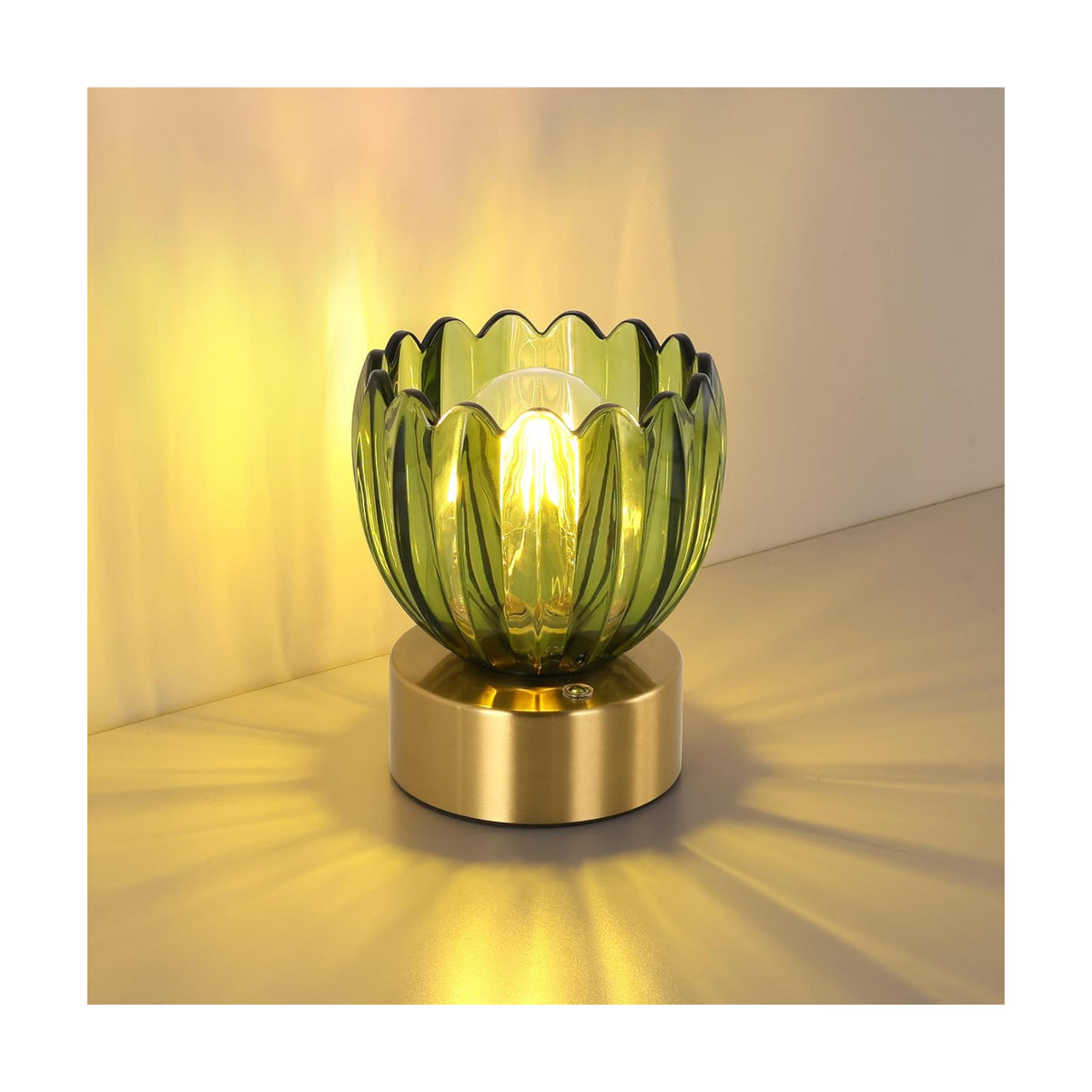Shenmoyl Cordless Small Table Lamp with 5200mAh Battery & Touch Control, Battery Operated Tulip Table Lamp with 3
