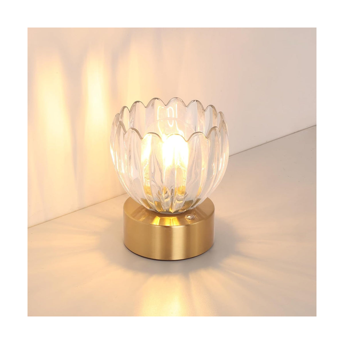 Shenmoyl Cordless Small Table Lamp with 5200mAh Battery & Touch Control, Battery Operated Tulip Table Lamp with 3