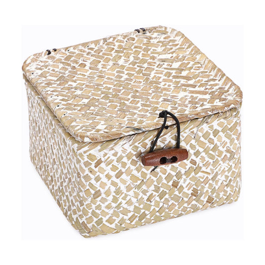 Small Seagrass Basket / 4.7 x 4.7 x 3 / Whitewash Color