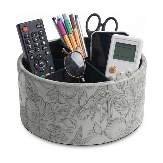 Remote Control Holder / 1-big Carved Grey / 360 Degree Rotation