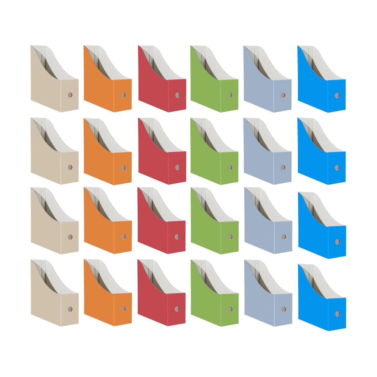 Limitliho 24 Pack Fresh Color Cardboard Magazine Holder for Desk or Shelves