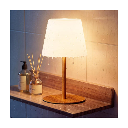 IP65 Shower Lamp Waterproof,Cordless Rechargeable Table Lamp Indoor Outdoor | Bathroom Lamp,Battery Operated，3 Color