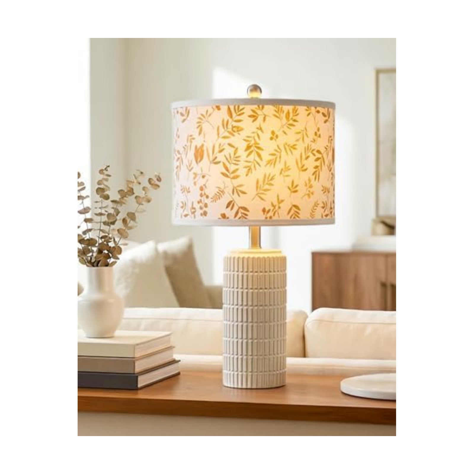 PoKat 23'' Dried Flowers Table Lamp for Bedroom Nightstands, Birthday Gifts for Women Mom, House Warming Gifts New Home