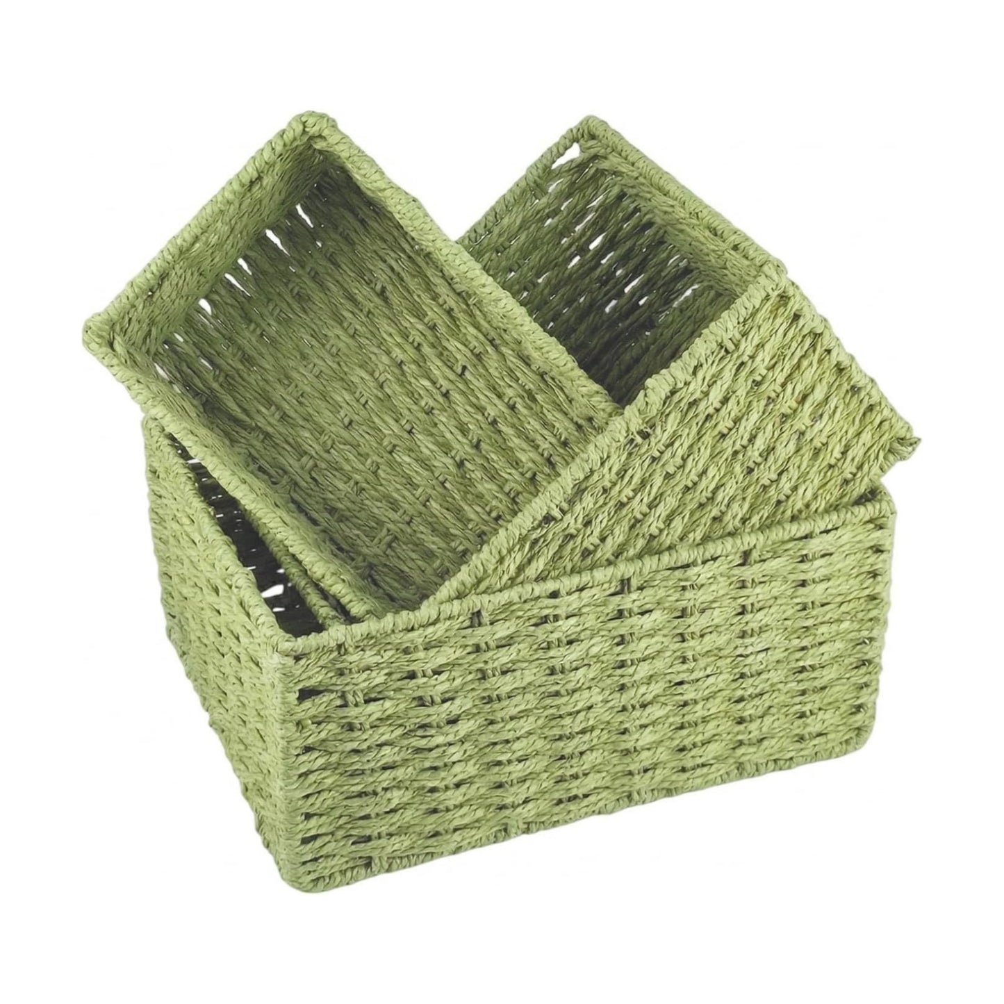 Woven Storage Baskets for Organizing / Sage Green / Set of 3