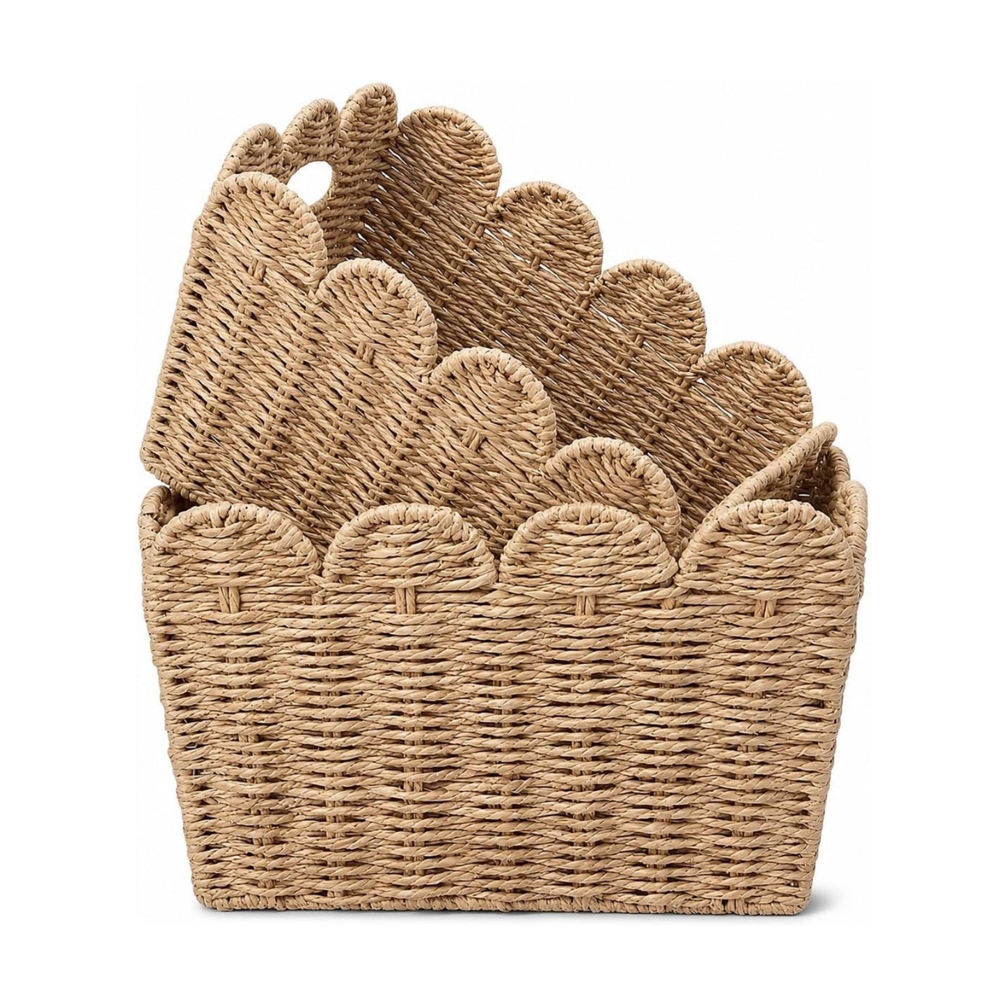 Scalloped Wicker Baskets / Set of 2