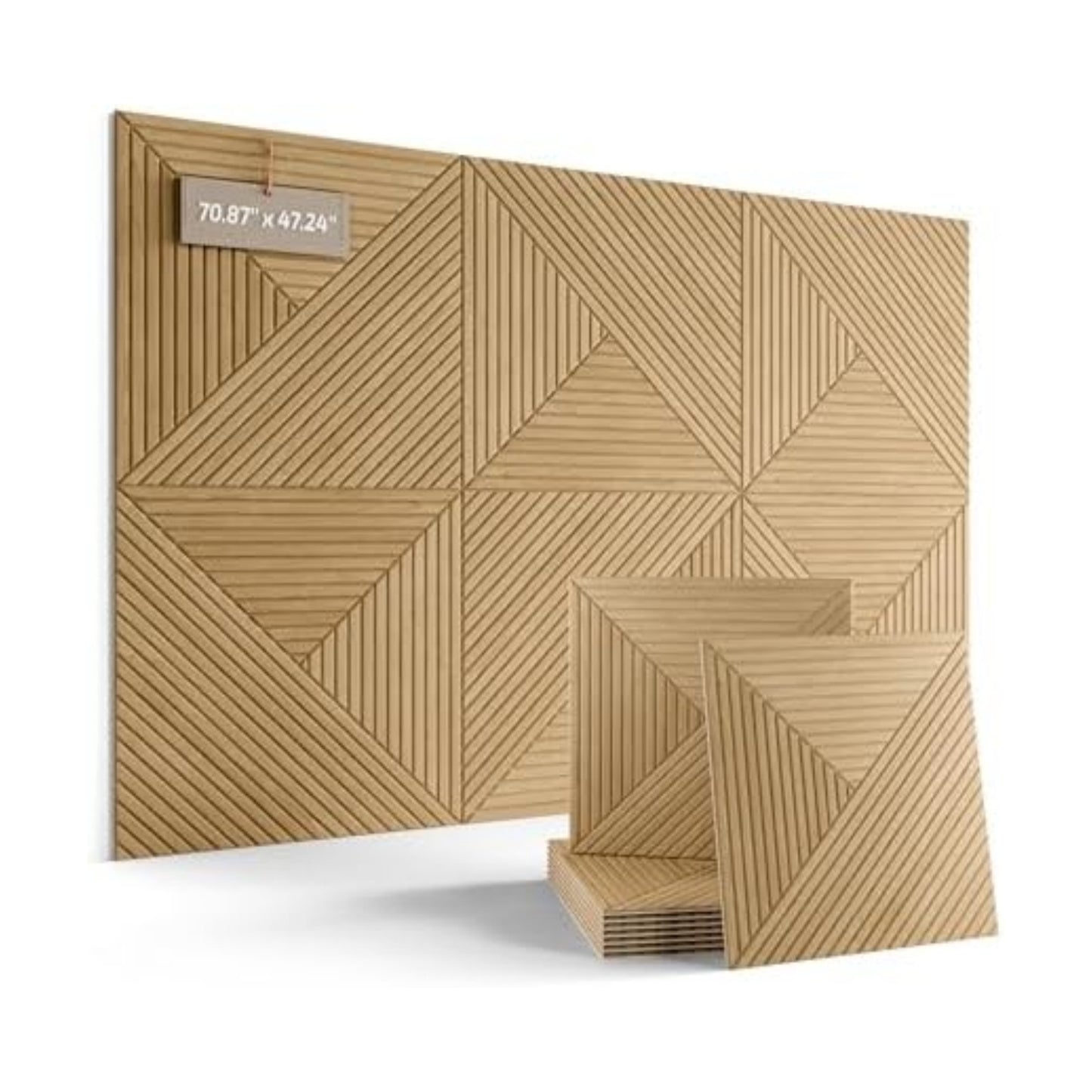 Fluxynara 6-Pack Large Felt Bulletin Board, Natural Oak Facet