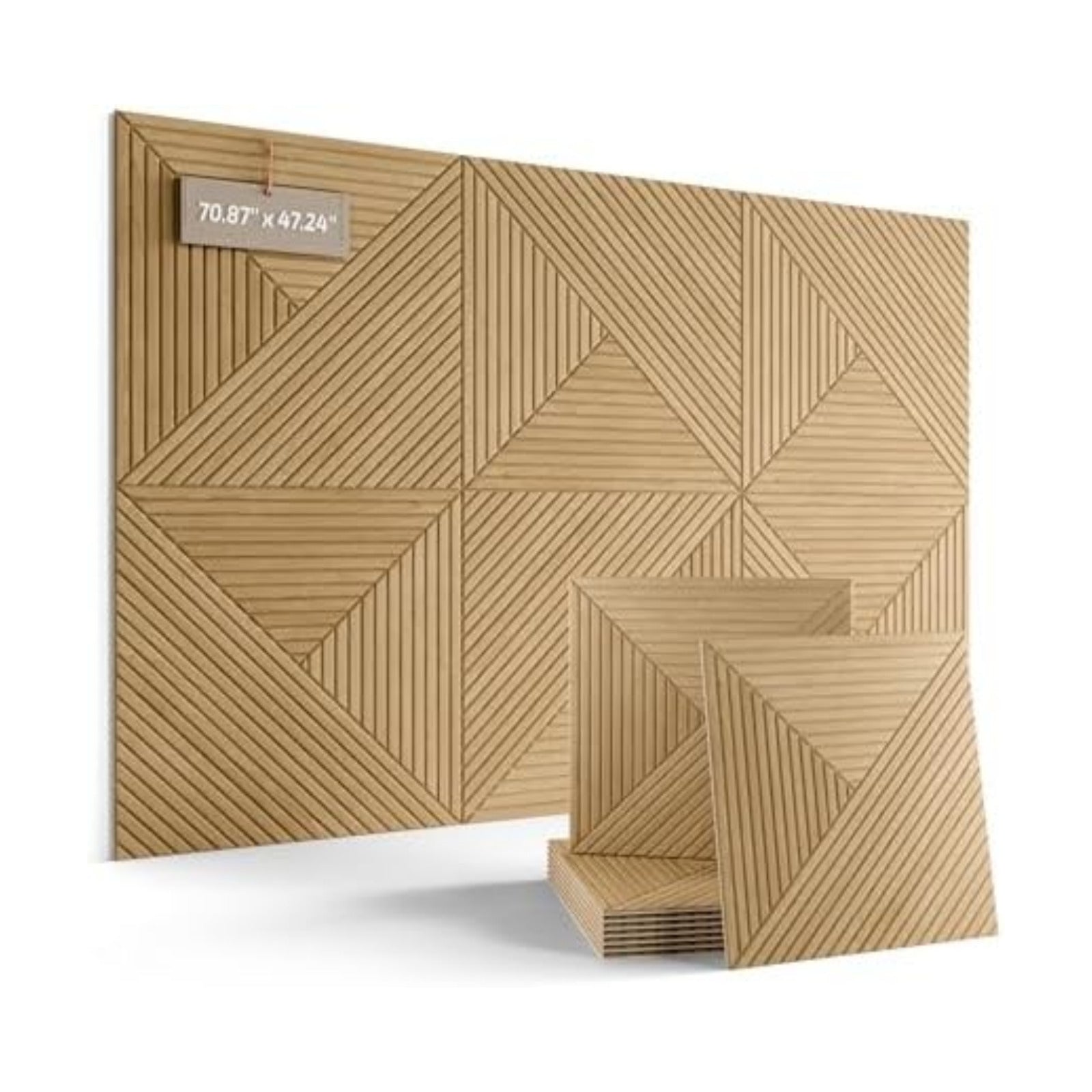 Fluxynara 6-Pack Large Felt Bulletin Board, Natural Oak Facet