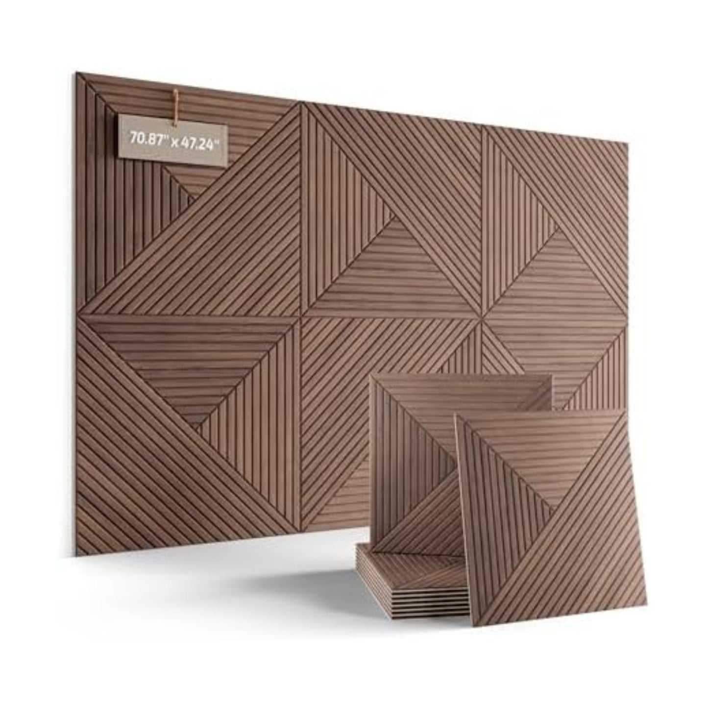 Fluxynara 6-Pack Large Felt Bulletin Board, Walnut Facet