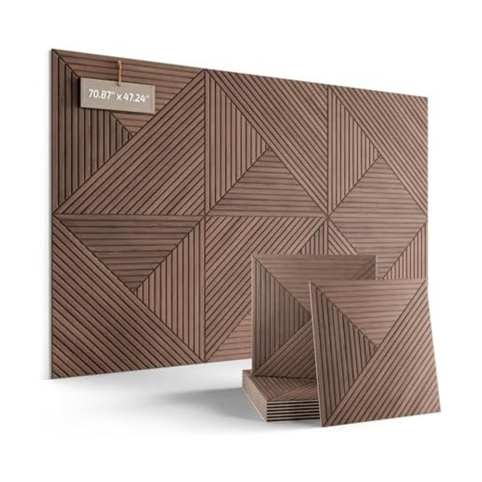 Fluxynara 6-Pack Large Felt Bulletin Board, Walnut Facet