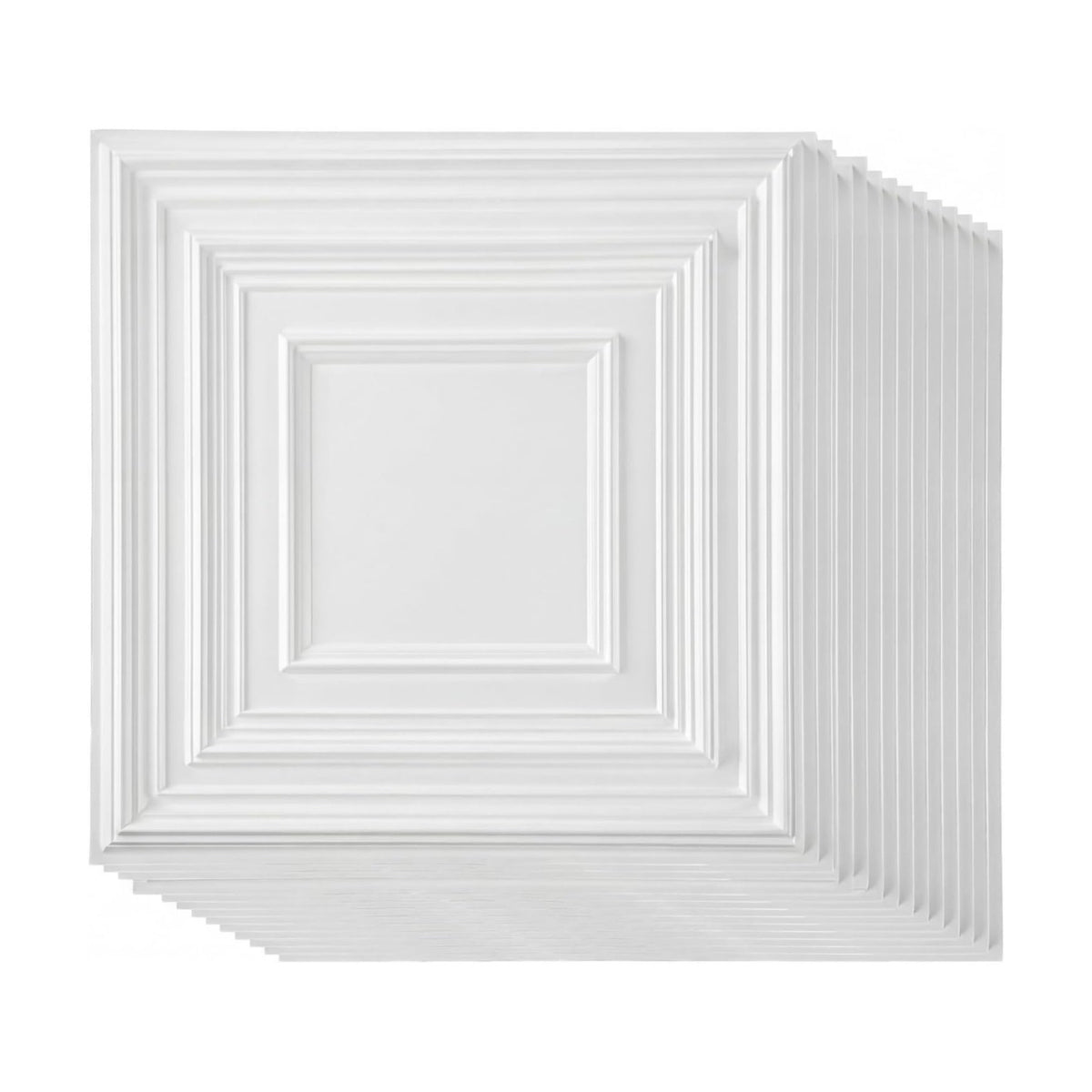 Nuanchu 30 Pcs Drop Ceiling Tiles 12x12 Inch, Glue up PVC Wall Panels,White | Cuttable, Paintable, DIY, Waterproof, 3D