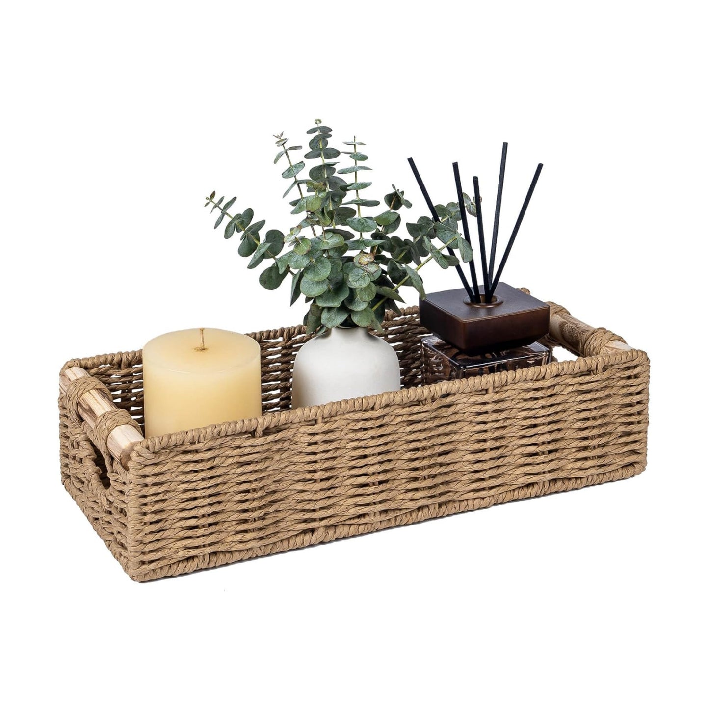 Handwoven Toilet Tank Top Paper Baskets / Neutral