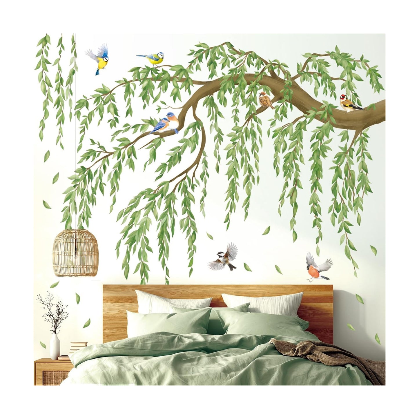 Leaves & Birds Wall Stickers / Green