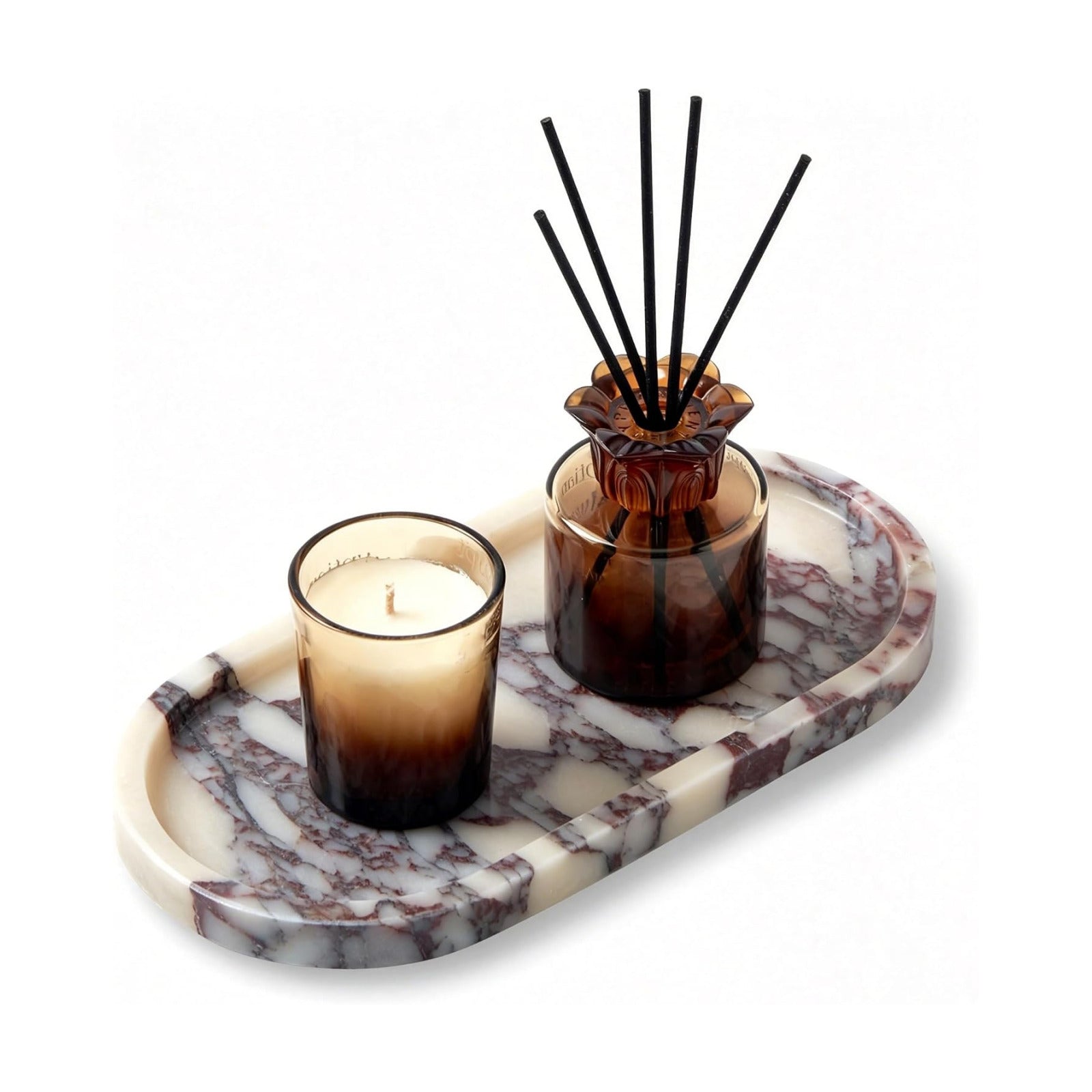 Oval Marble Tray / 9.8 x 4.9 x 0.7 / Oval-calacatta Viola / Natural