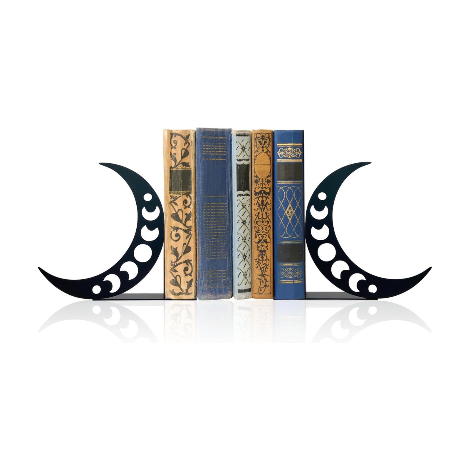 Moon Bookends Moon Phase Metal Decor Moon Book Ends