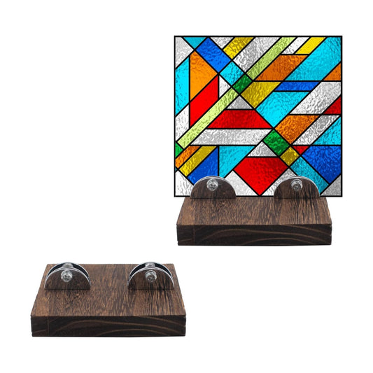 Mini Wood Adjustable Glass Display Stands / Set of 2