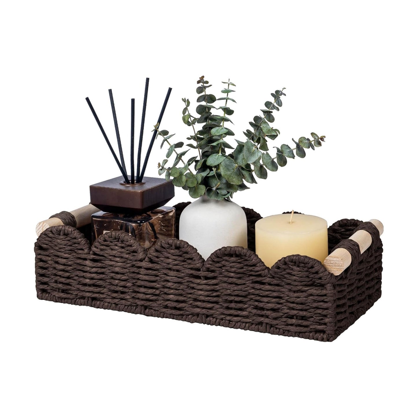CubesLand Toilet Paper Storage Basket Organizer, Small Wicker Decor Basket