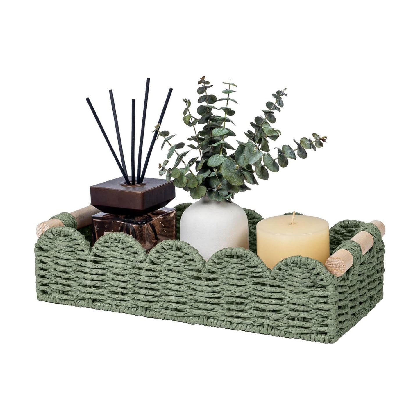 CubesLand Toilet Paper Storage Basket Organizer, Small Wicker Decor Basket