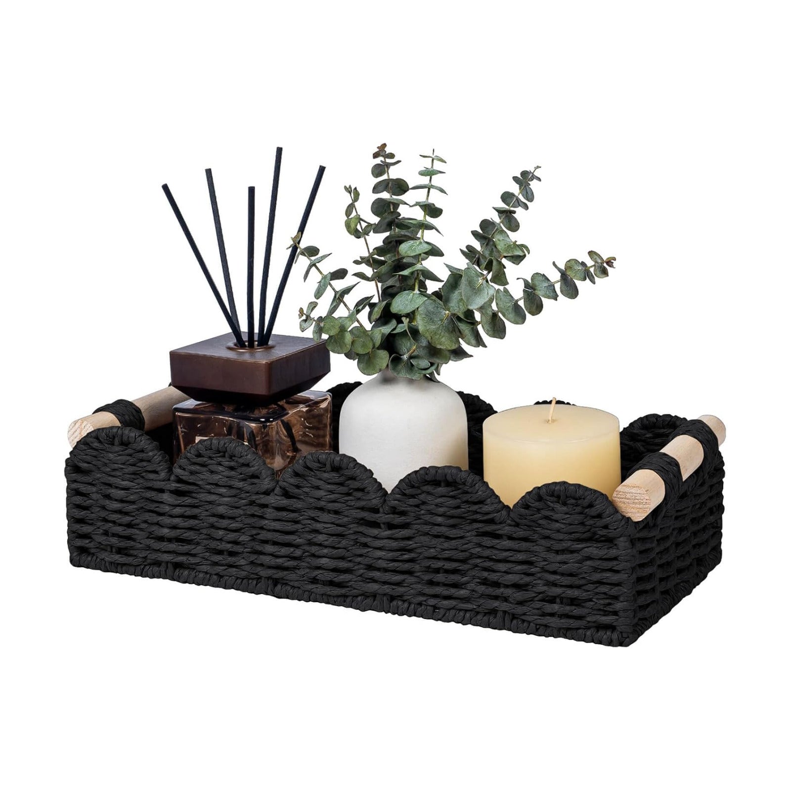 CubesLand Toilet Paper Storage Basket Organizer, Small Wicker Decor Basket