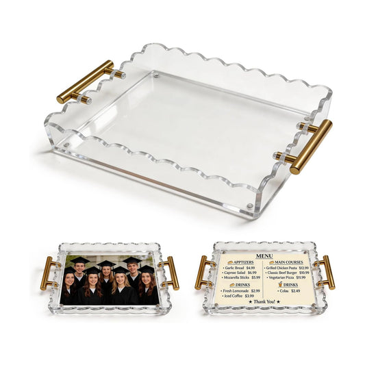 Acrylic Tray / Scalloped Tray / 12.60 x 7.87 x 1.97