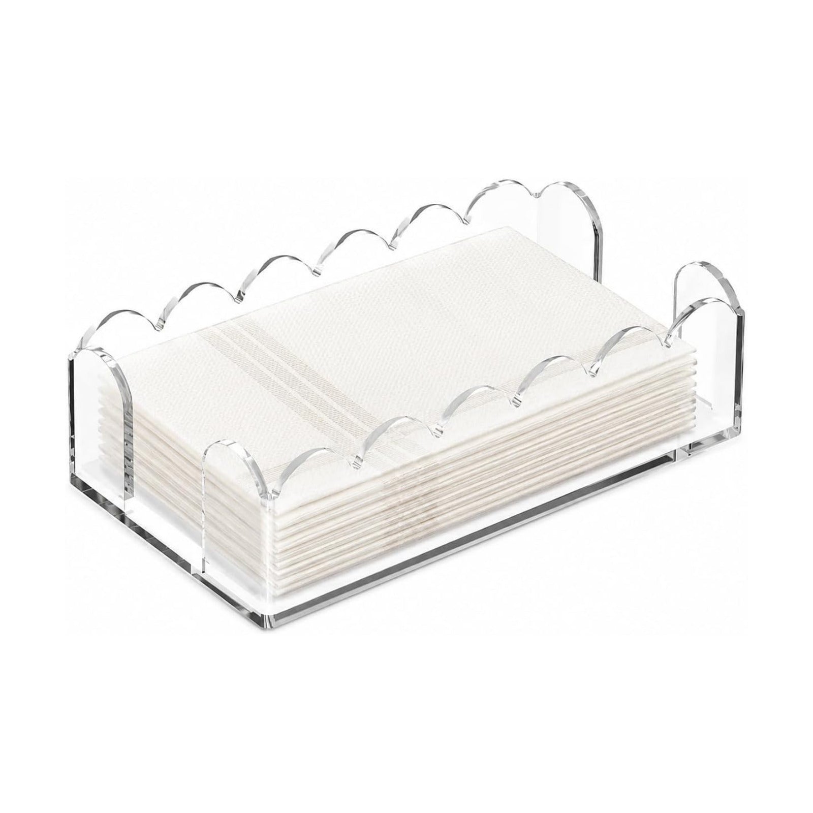 Acrylic Napkin Holder / Clear / Scalloped