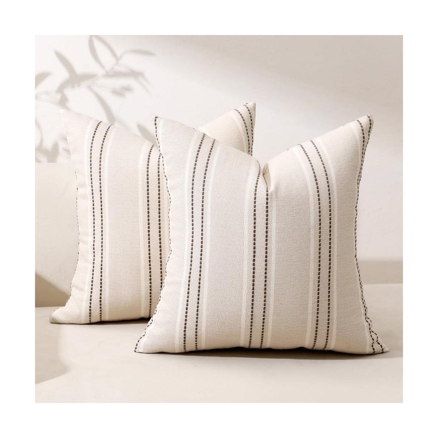 Throw Pillow Covers Charcoal Pillow Covers Farmhouse Decorative Pillows / 22 x 22 / Set of 2