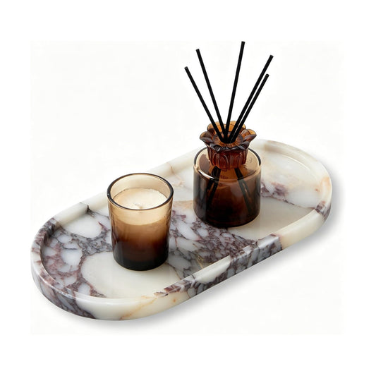 Oval Marble Tray / 11.8 x 5.9 x 0.7 / Oval-calacatta Viola / Natural