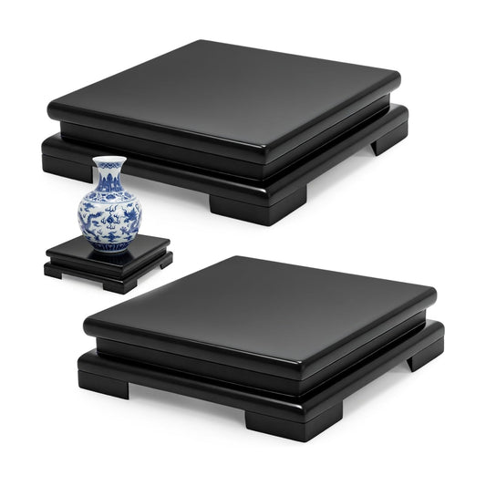 Square Wooden Display Stand / Black / Set of 2
