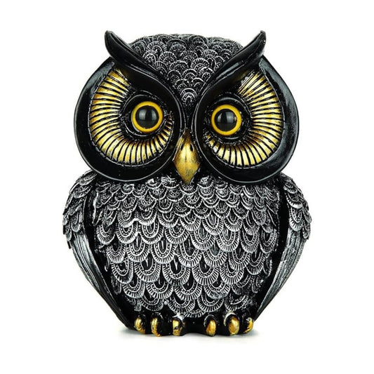 Small Figurines / Owl Statue Home Decor / Sliver