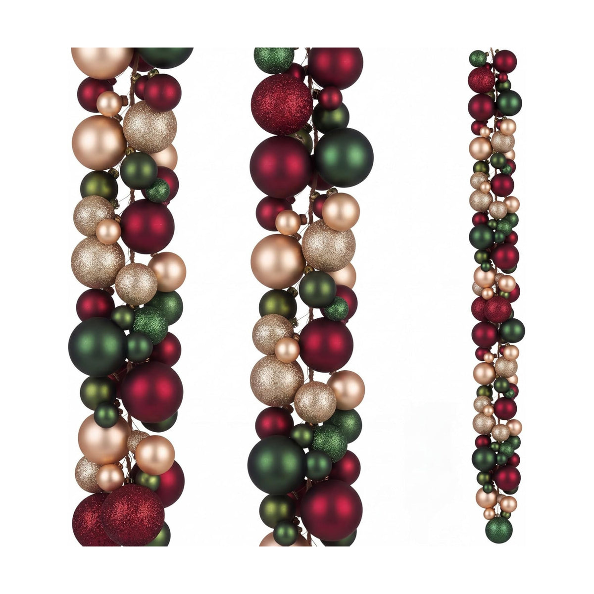 2 Pcs 6 ft Christmas Ball Ornament Garland, Retro | Bauble Bulb Christmas Tree Ball Decoration Shatterproof Ornaments