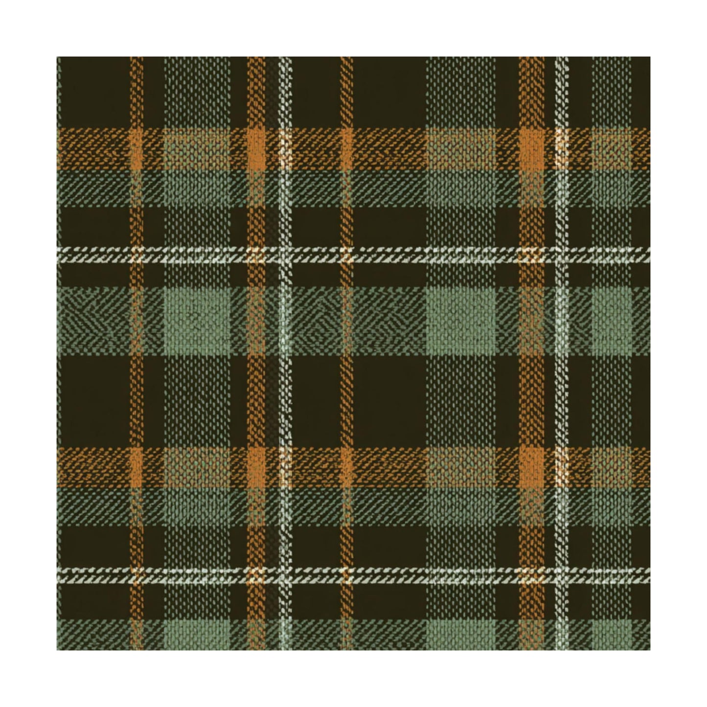 Peel and Stick Wallpaper Plaid green Herringbone textured seamless / Multi8 / 24 x 118 / Brown