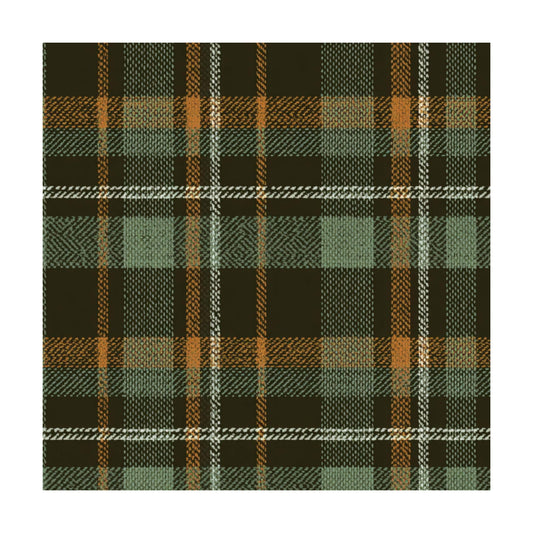 Peel and Stick Wallpaper Plaid green Herringbone textured seamless / Multi8 / 24 x 118 / Brown