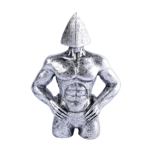 Sculptures Statue Abstract Male Torso Art Deco Resin Figurines / Silver / Set of 3
