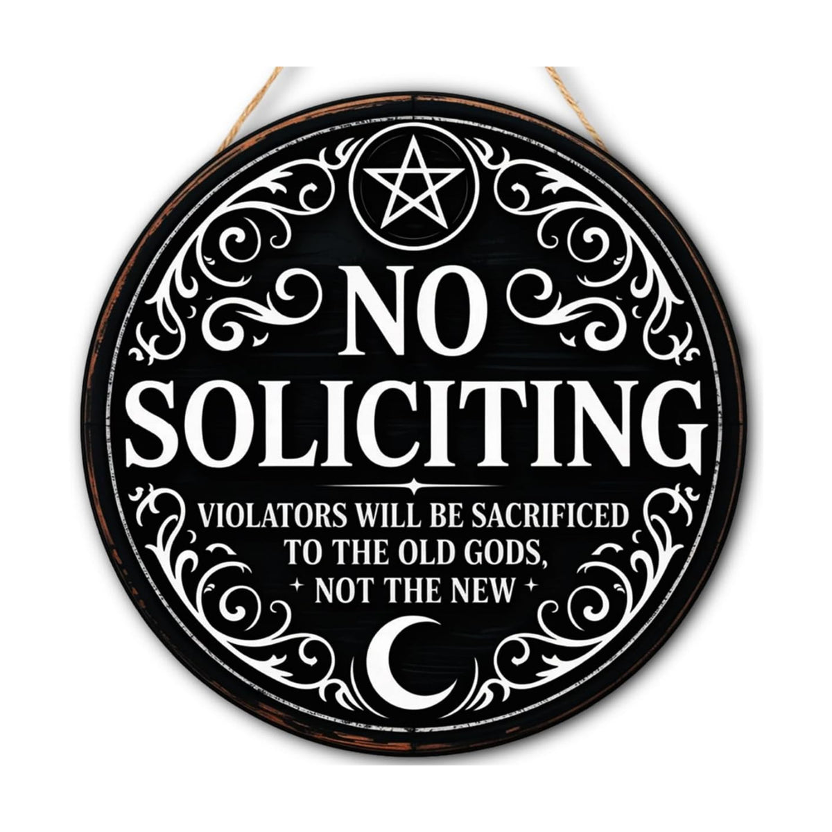 Gothic Gifts No Soliciting Sign for House Front Door, Witchy Gift No Soliciting Sign for Halloween