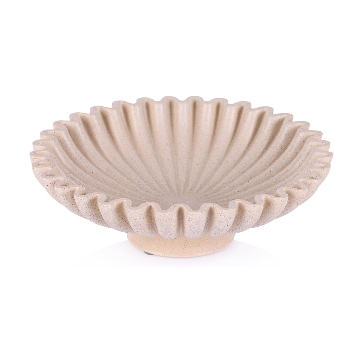 Scalloped Pedestal Bowls / Sandstone