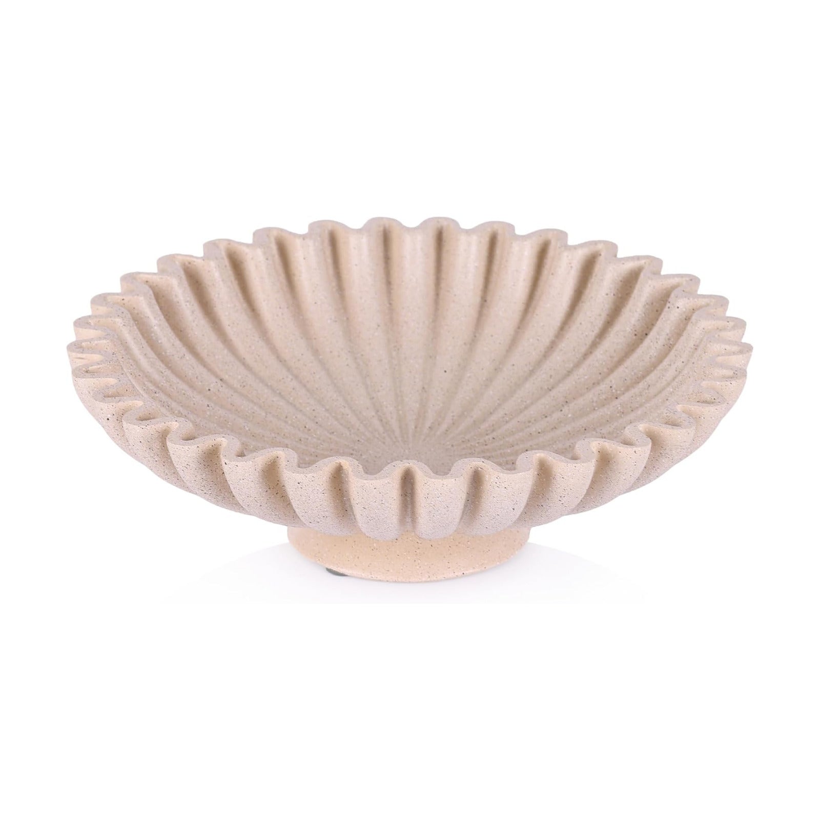 Scalloped Pedestal Bowls / Sandstone