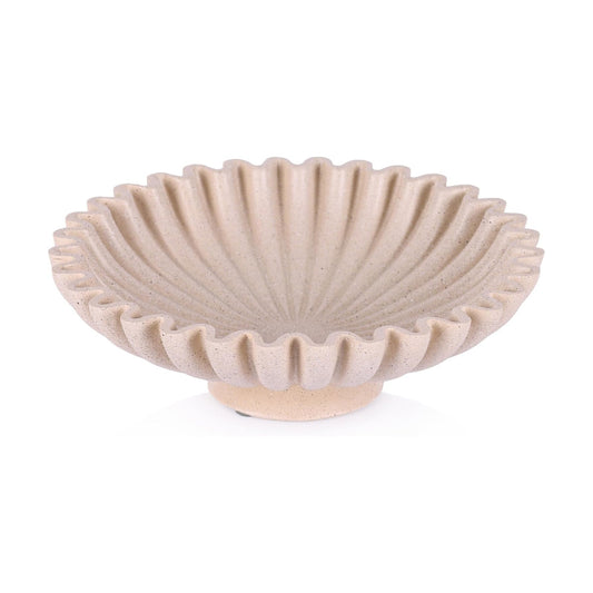 Scalloped Pedestal Bowls / Sandstone