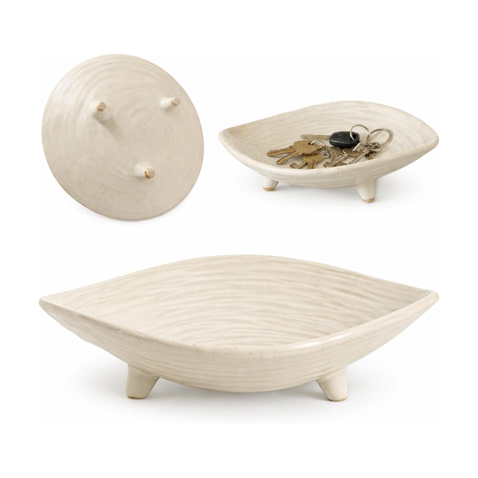 6" Ceramic Key Bowl for Entryway Table