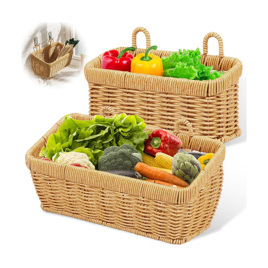 Woven Storage Hanging Basket / Set of 2
