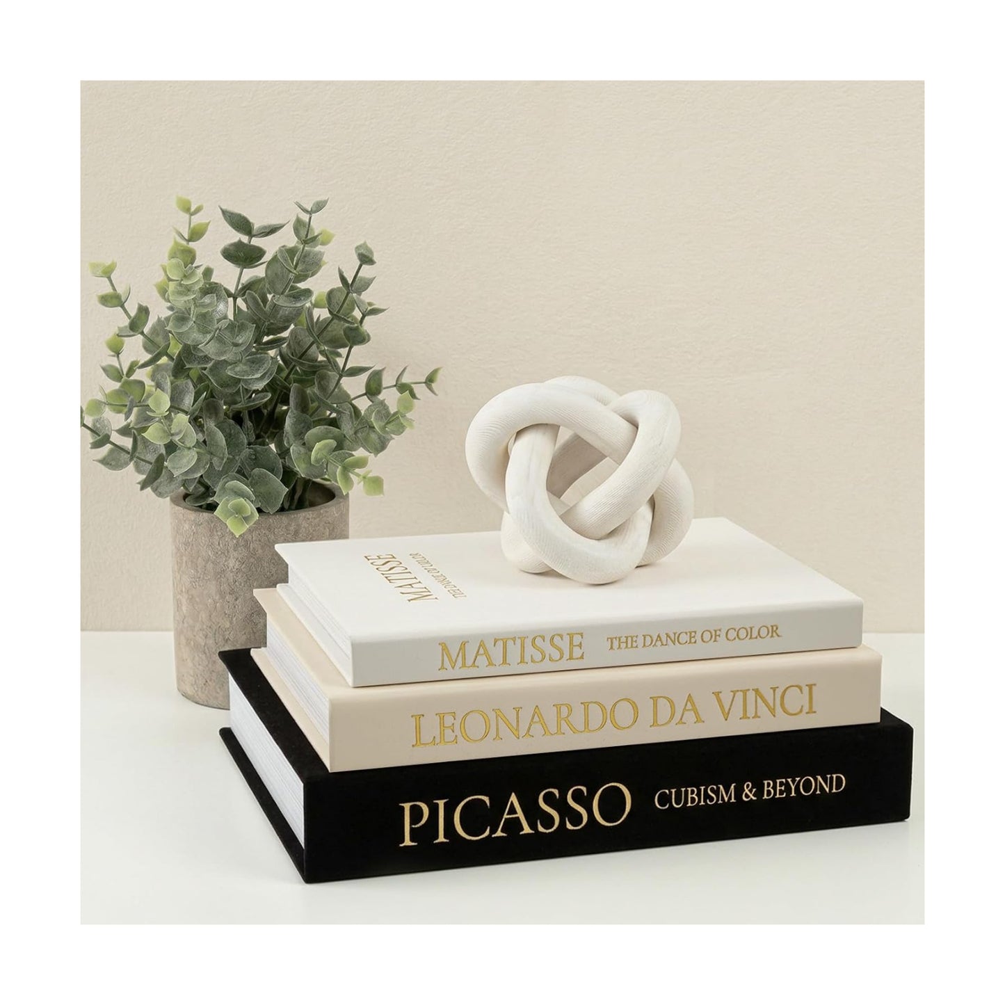 Linen Faux Book Box Set of 3, Black and White Decorative Books for Shelves, Fake Books for Decoration with Secret