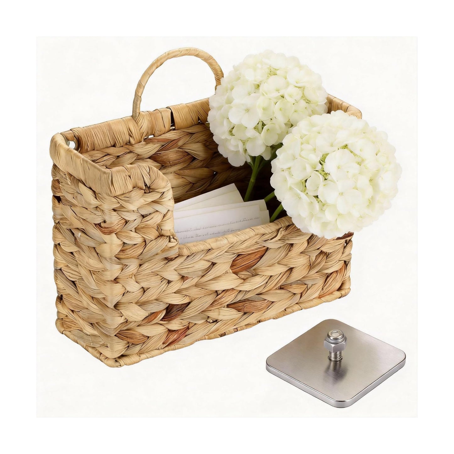 Handwoven Water Hyacinth Wall Basket Storage