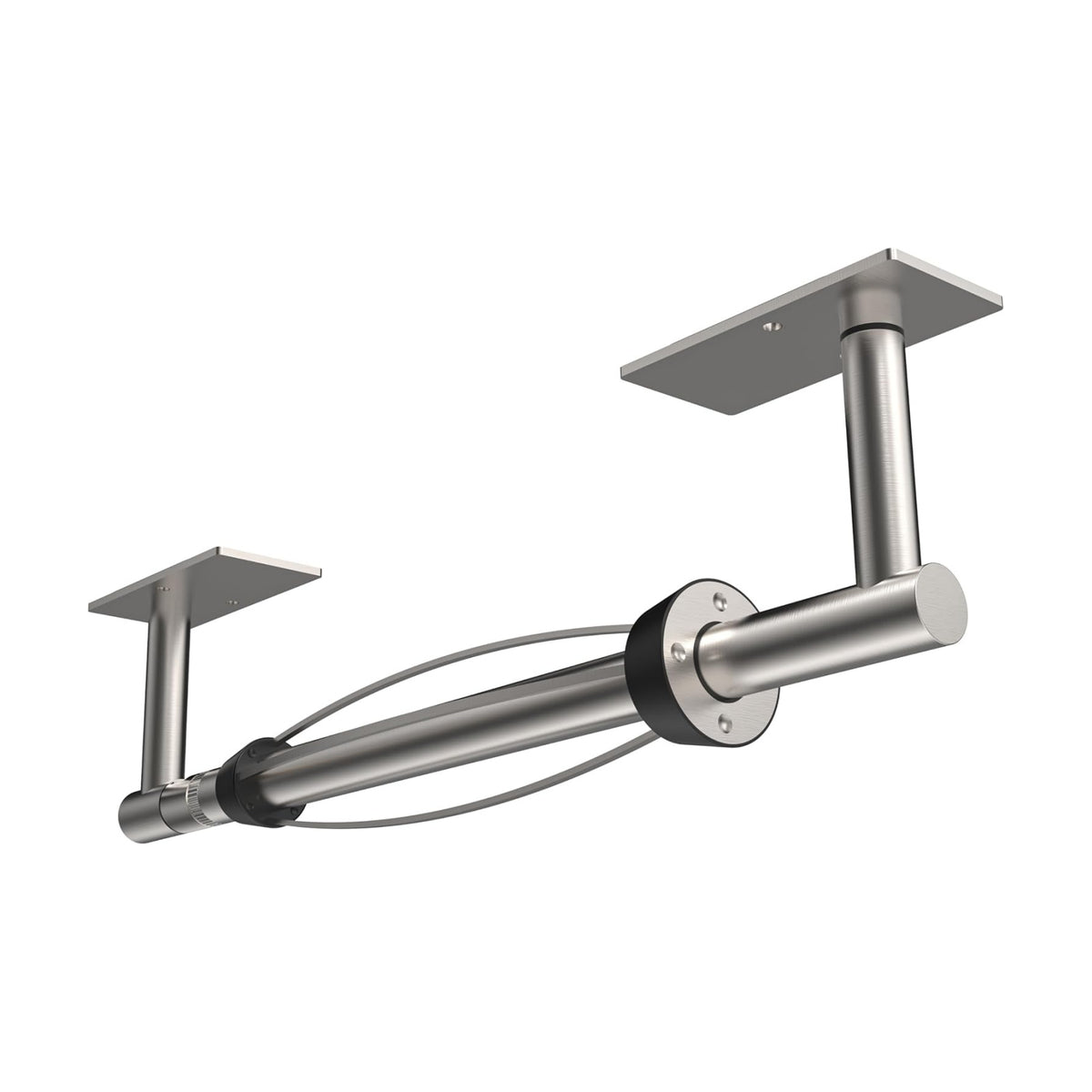 RUACQ Paper Towel Holder Under Cabinet, One Hand Tearing, Silver | Damping Effect, Drill Wall Mount & Adhesive,Square