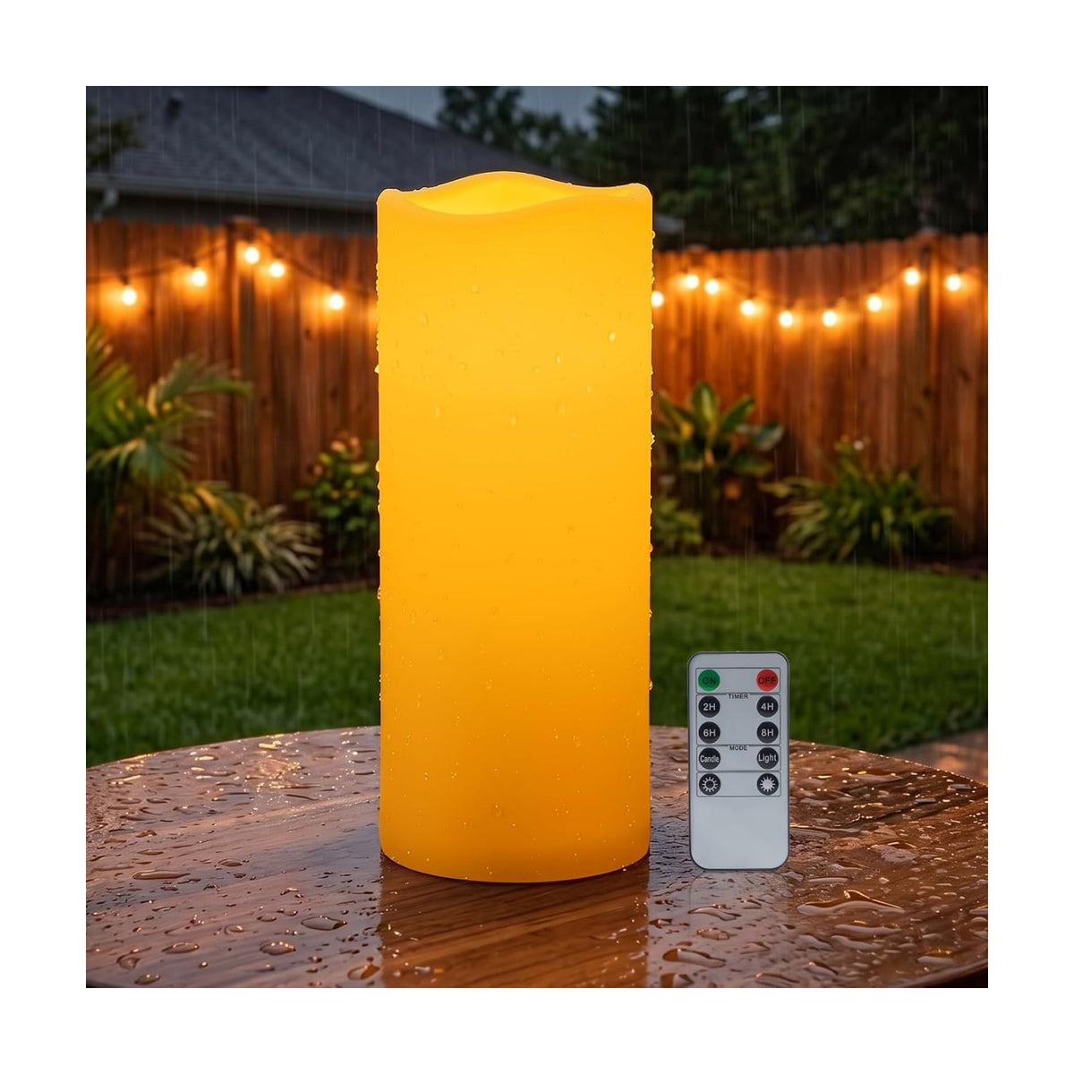 Amagic 12"x5" Large Waterproof Outdoor Flameless Candles with Remote Timer | Battery Operated Electric Fake Candle with