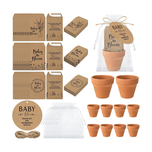 Reallnaive 48 Sets Baby in Bloom Baby Shower Party Favors Seed Packets