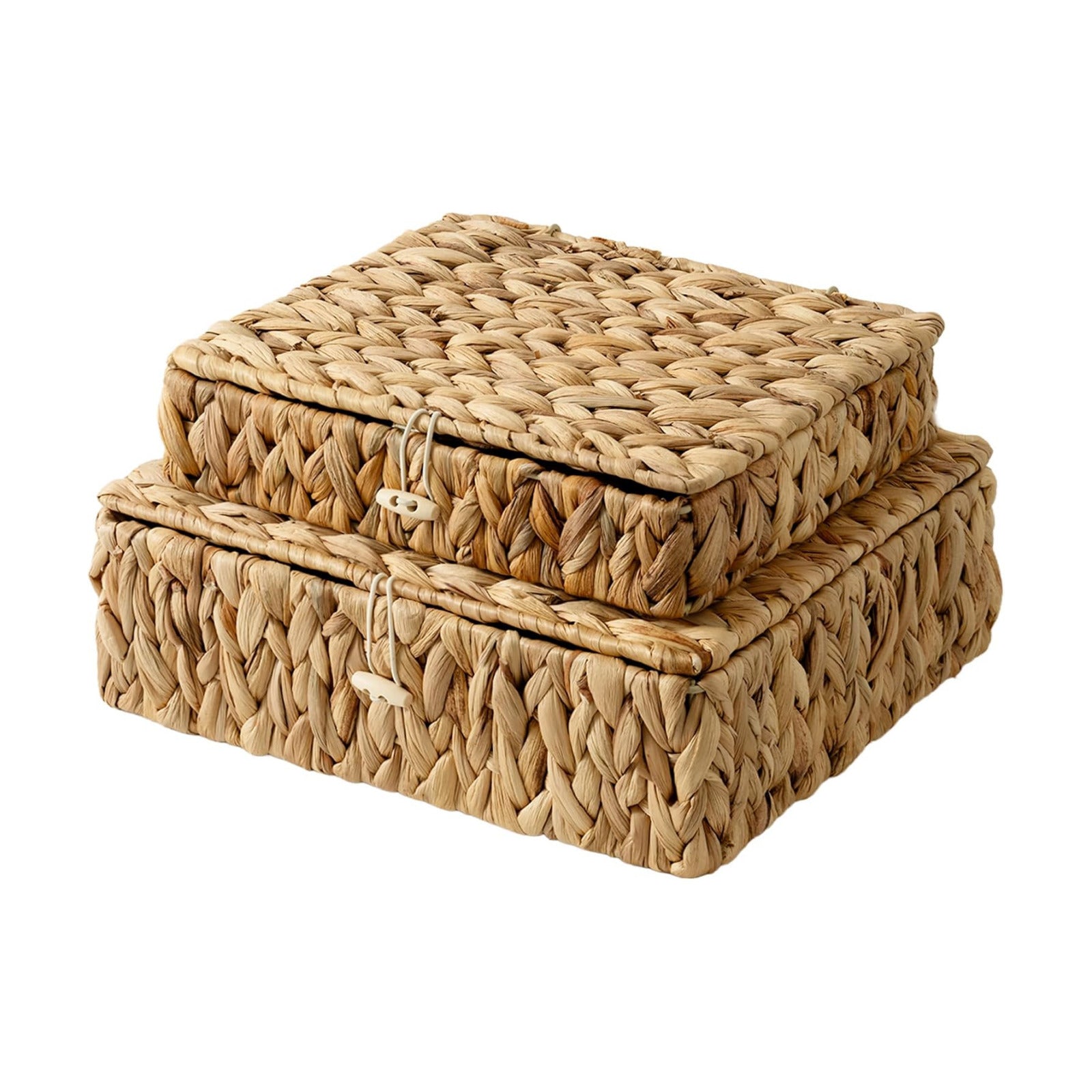 Wicker Basket / Flat Wicker Storage Bins / Natural