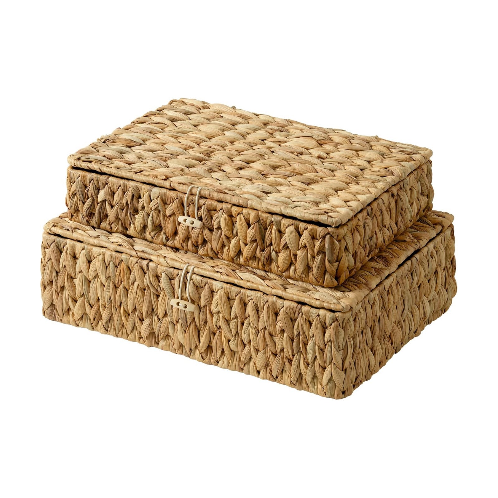 Wicker Basket / Flat Wicker Storage Bins / Natural