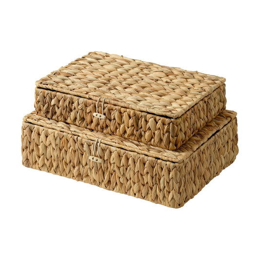 Wicker Basket / Flat Wicker Storage Bins / Natural