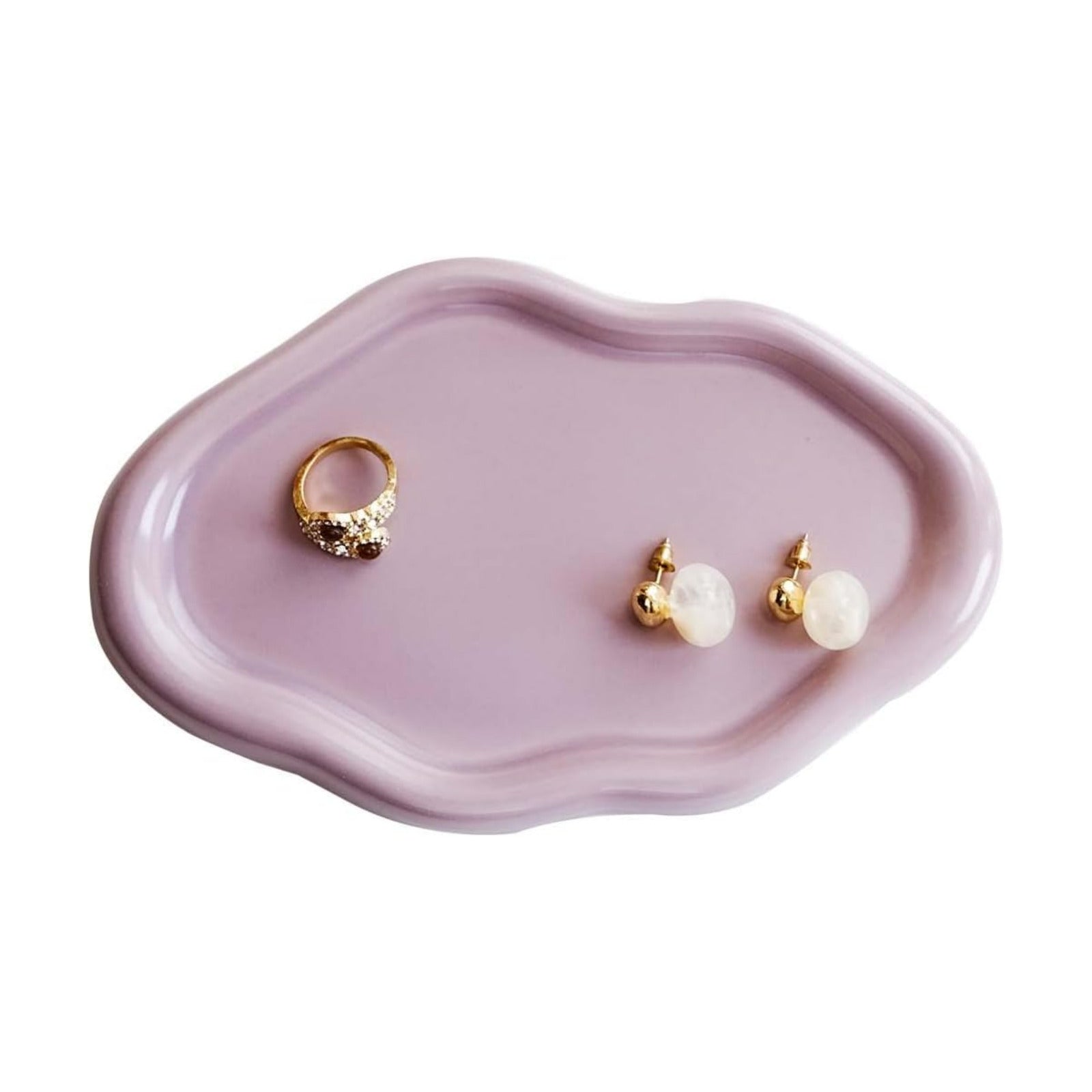 Vanity Ring Dish Ceramic Trinket Ring Holder / Cloud-purple