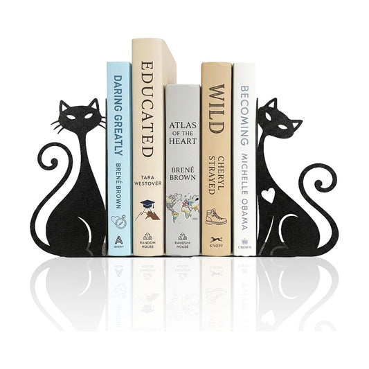 Atomic Cat Metal Bookends Book Ends / Black Atomic Cat / Set of 2