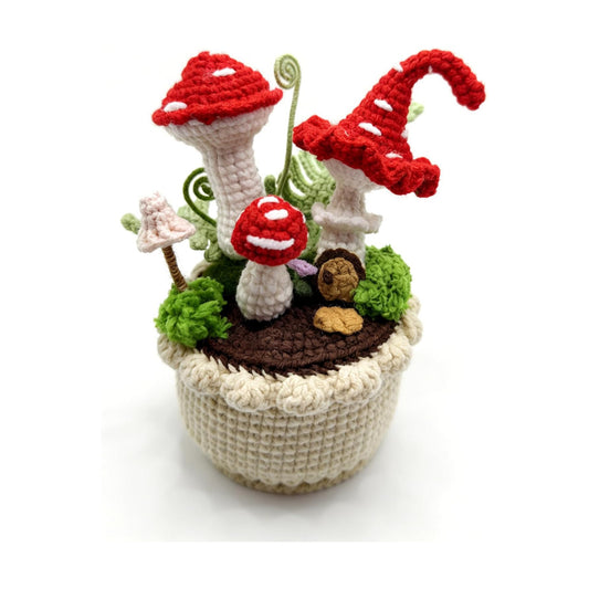 Mushroom Handmade Crochet Flowers